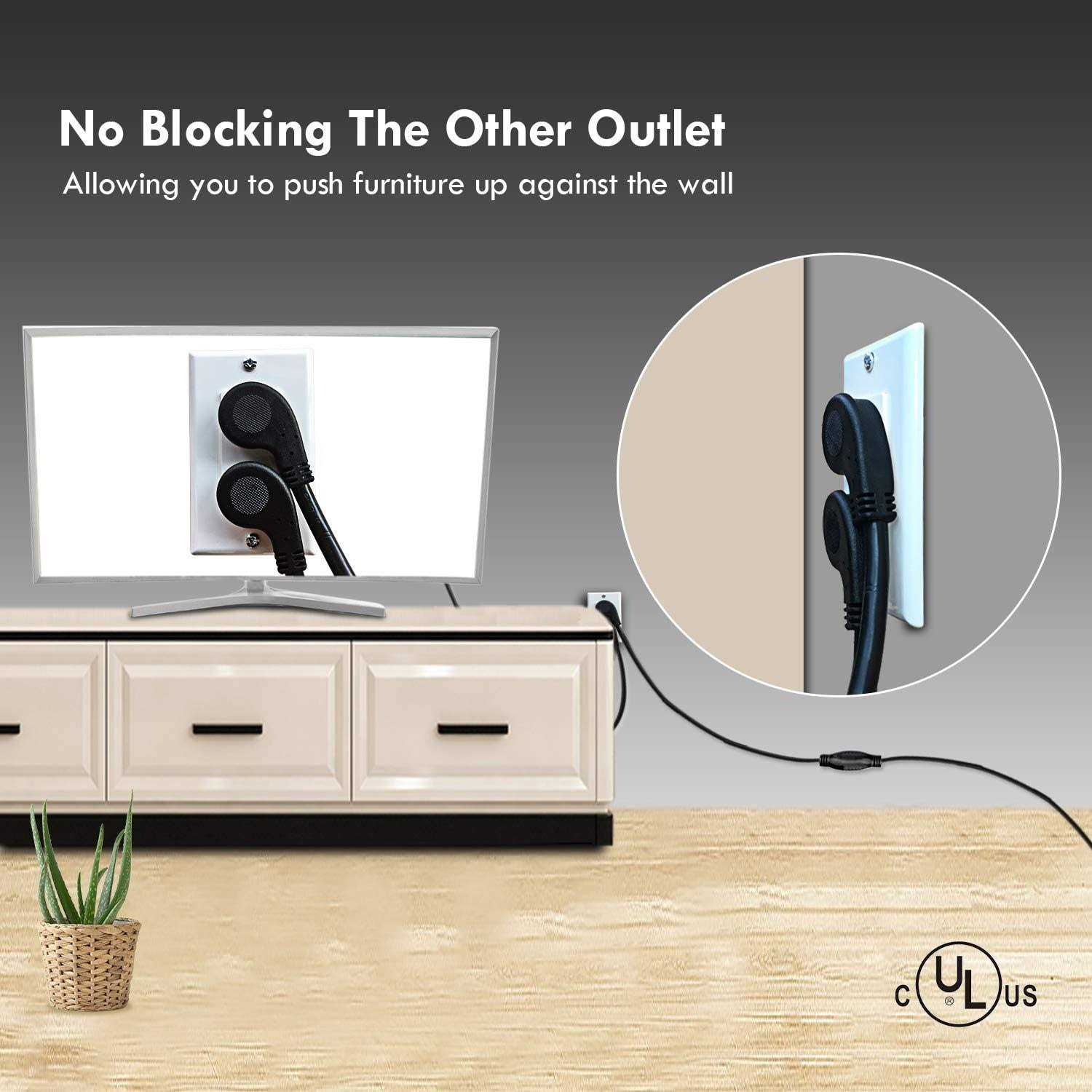 Firmerst 1875W Flat Plug Extension Cord 6 Feet 14 Awg 15A - Inhomebuy