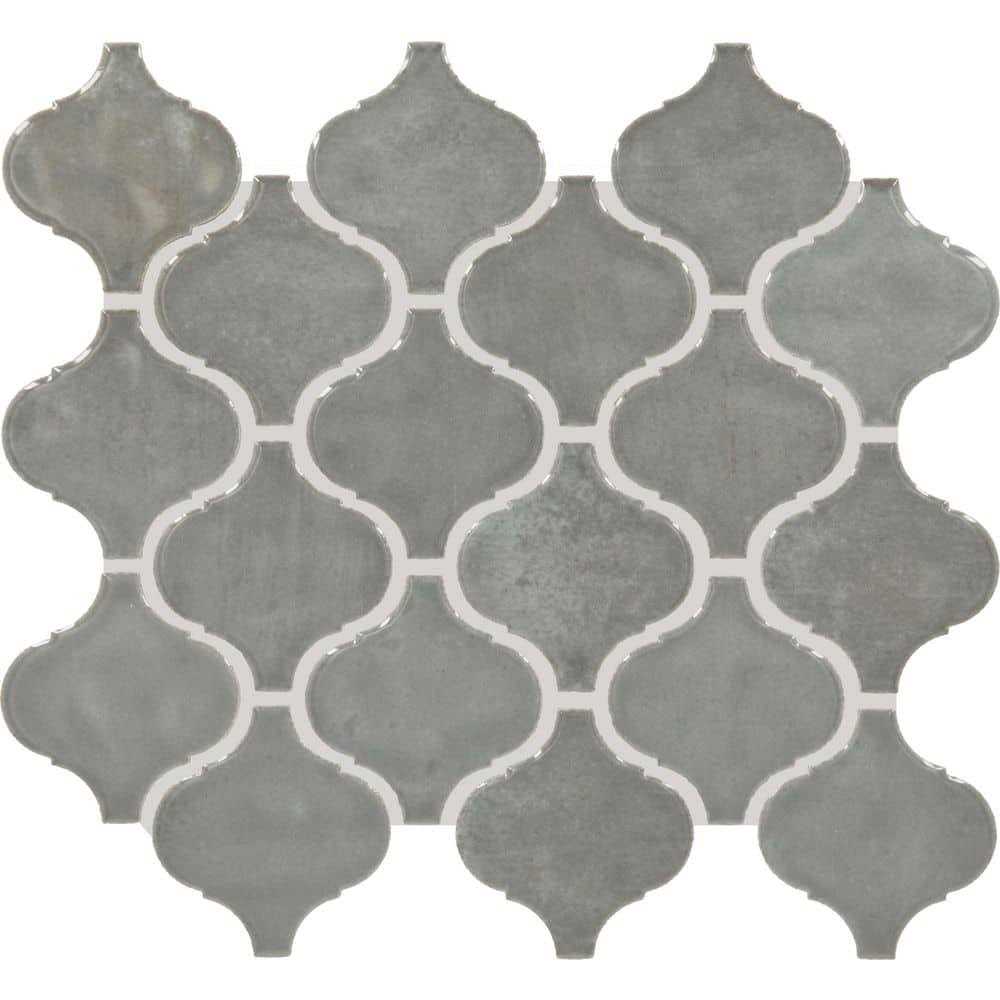 Daltile LuxeCraft Gloss 11 in. x 12 in. Glazed Ceramic Arabesque Mosaic Tile - Inhomebuy