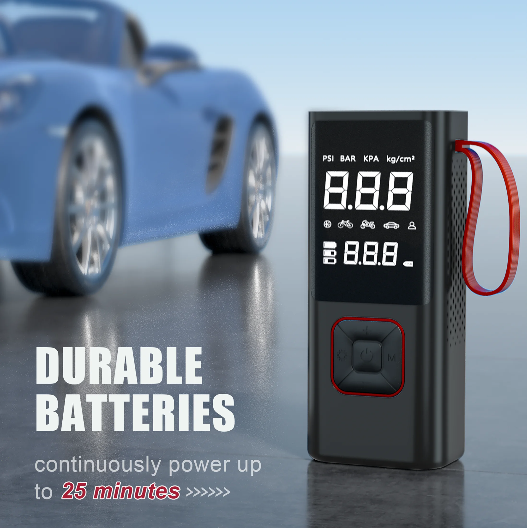 CarLuck Cordless Tire Inflator Portable Air Compressor, 6000mAh 150PSI Air Pump with Auto-Shutoff & LED for Cars, Motorcycles, Bicycles - Includes Storage Bag - Inhomebuy