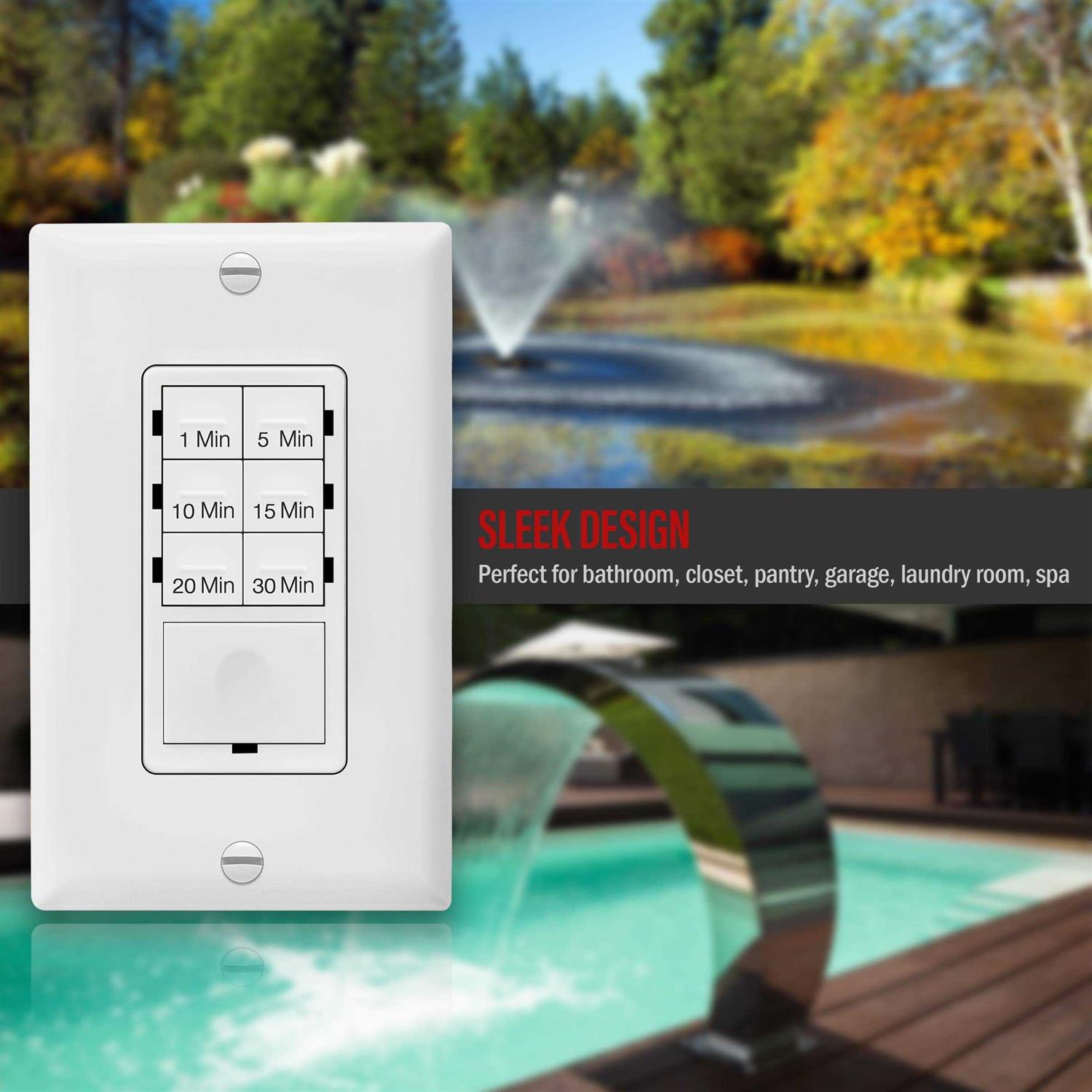 Enerlites Countdown Timer Switch 5-10-30-60 Min Hour For Bathroom Fans - Inhomebuy