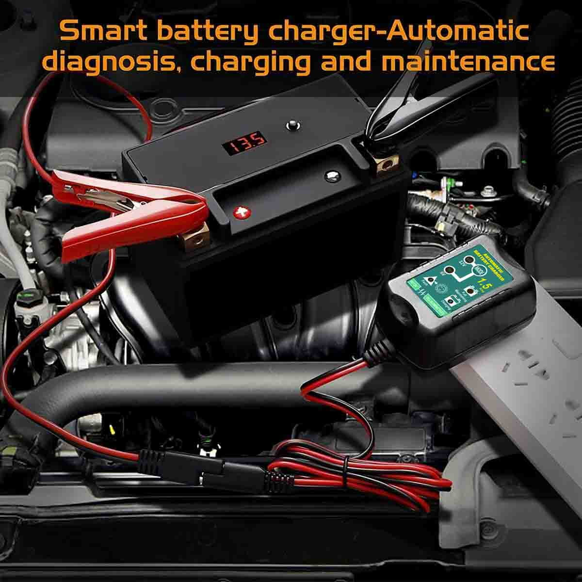 Automatic Battery Charger Motorcycle Trickle Float Maintainer 12V 6V 800mA - Inhomebuy