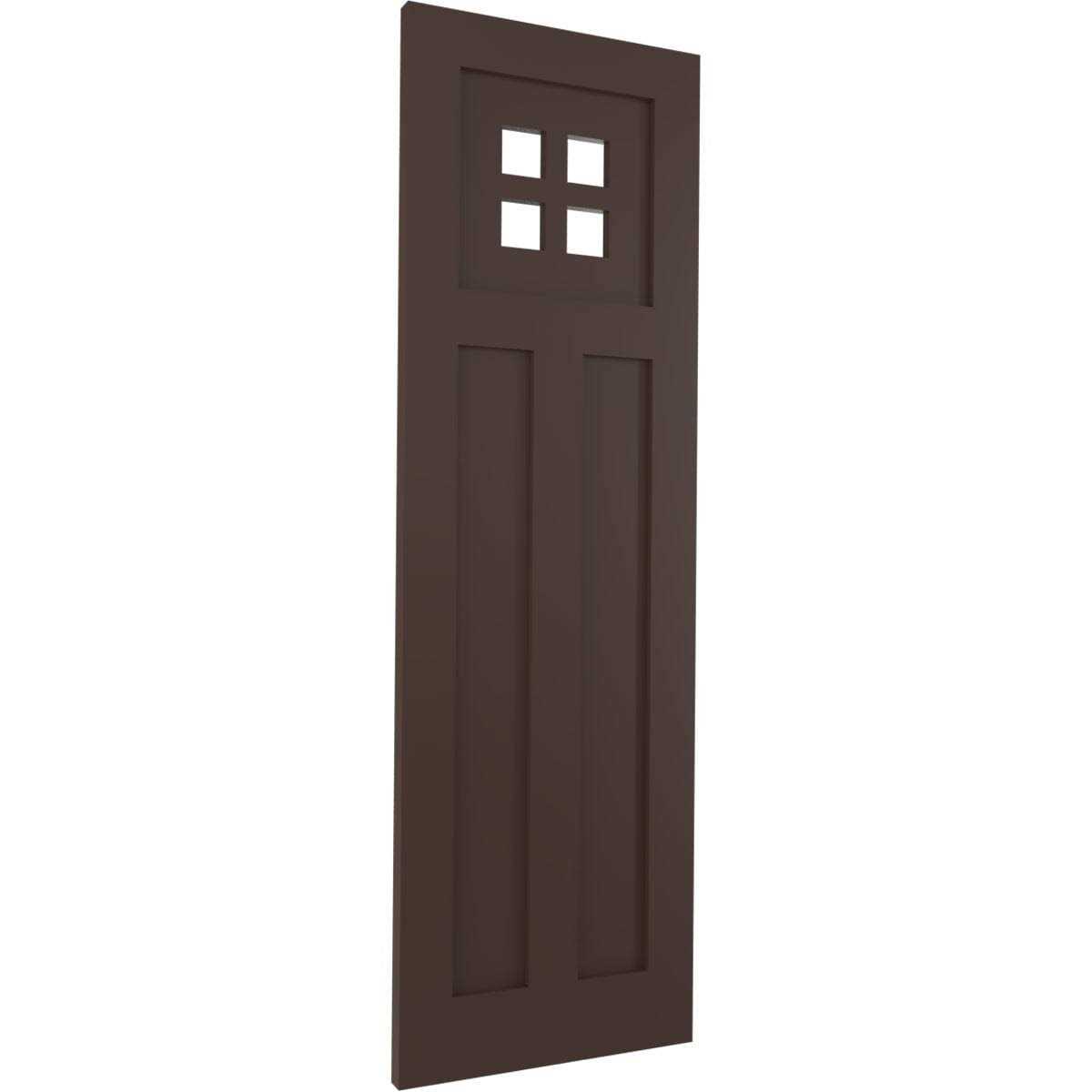 Ekena Millwork 12 inchw x 25 inchh True Fit PVC San Antonio Mission Style Fixed Mount Shutters - Inhomebuy