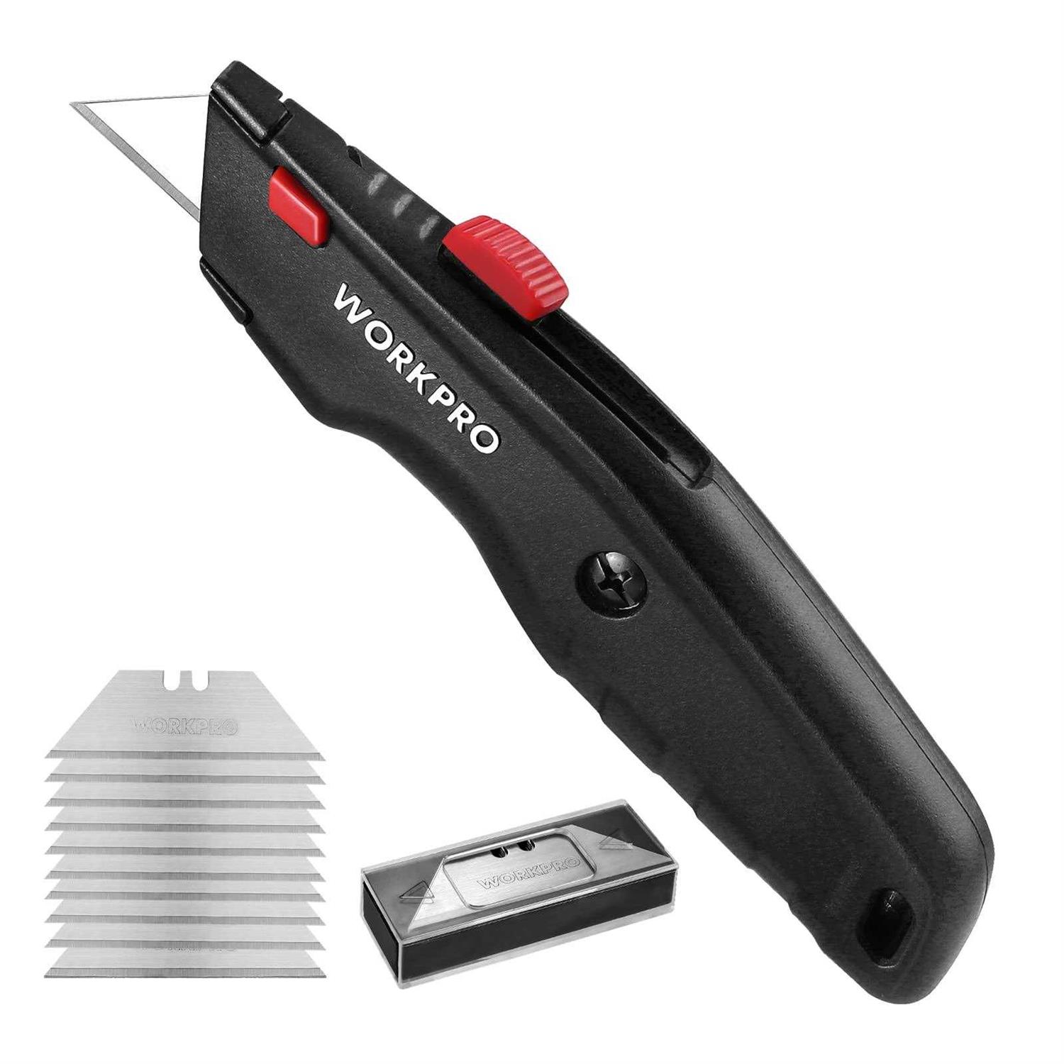 Workpro Premium Utility Knife 1pc Retractable All Metal Heavy Duty Box Cutter - Inhomebuy