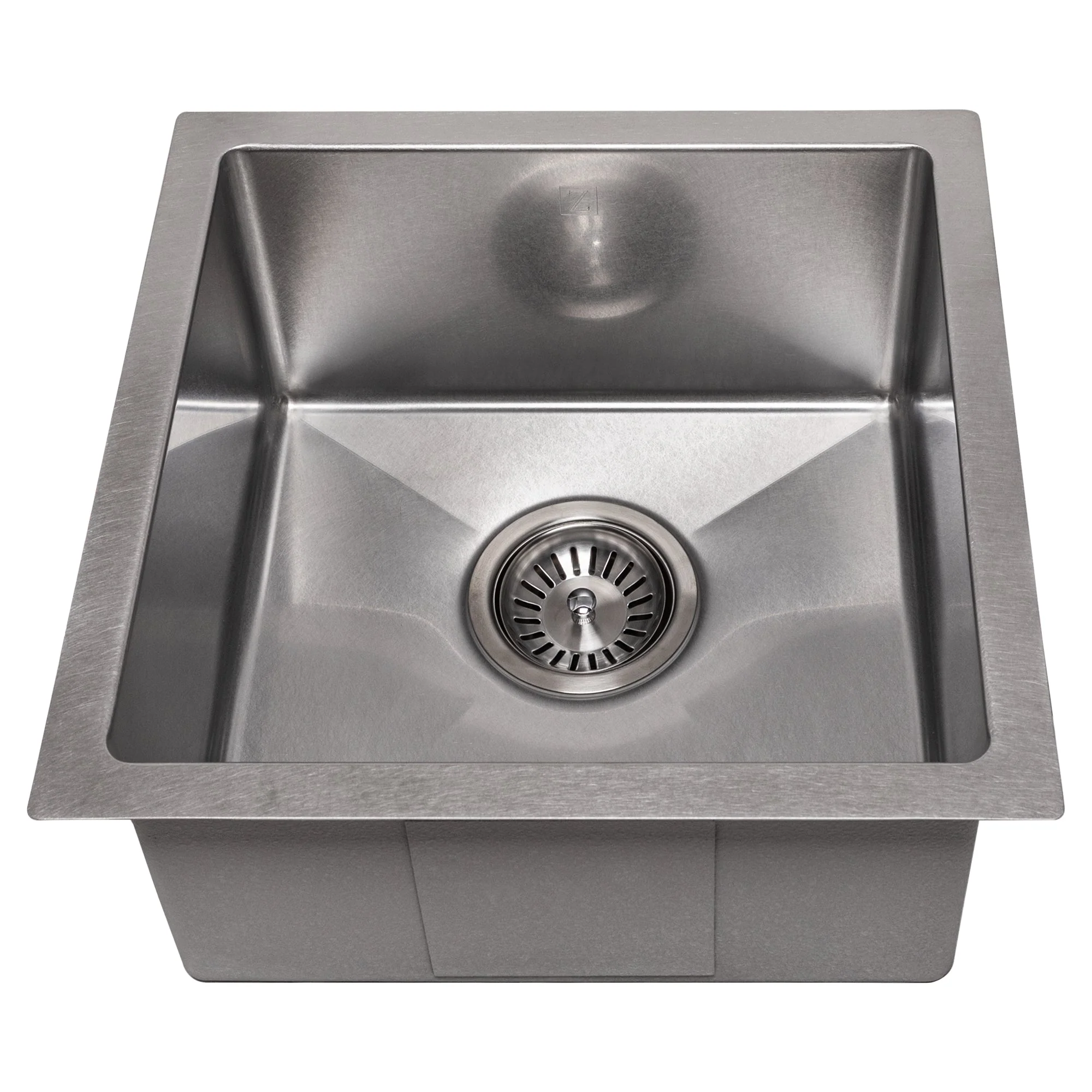 ZLINE 15 in. Boreal Undermount Single Bowl DuraSnow® Stainless Steel Bar Kitchen Sink, SUS-15S - Inhomebuy