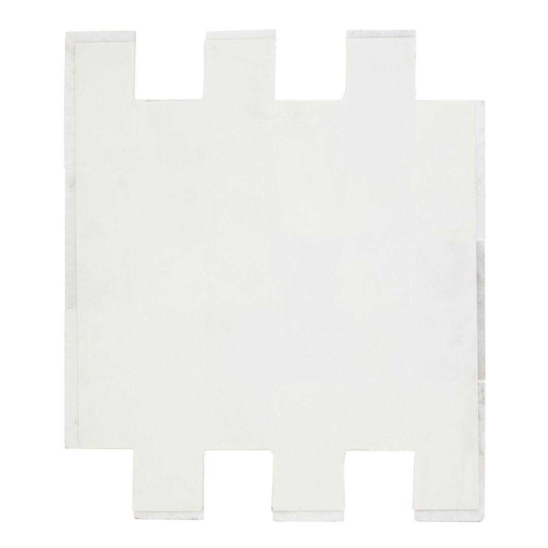 Daltile Xpress Mosaix Peel ‘N Stick White Beveled 14 in. x 12 in. Marble Brick Joint Mosaic Tile - Inhomebuy