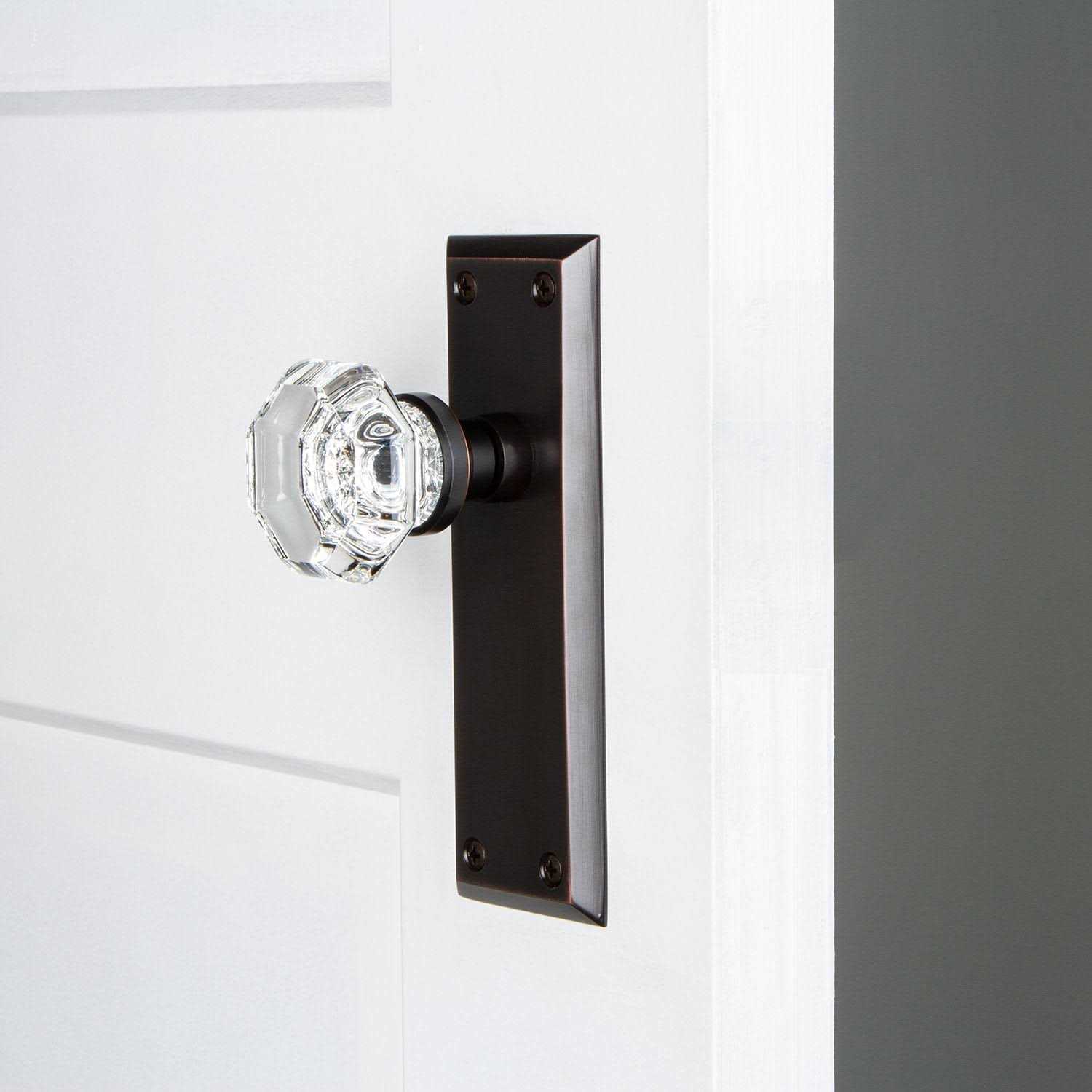 Nostalgic Warehouse New York Plate Privacy Waldorf Door Knob - Inhomebuy
