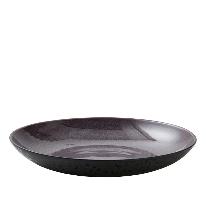 Stoneware Dish  40cm Black Lilac - Inhomebuy