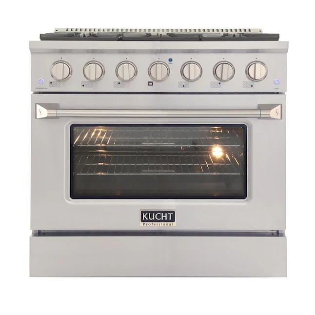 Kucht Professional 36 in. 5.2 cu ft. Propane Gas Range with Silver Knobs, KNG361/LP-S - Inhomebuy