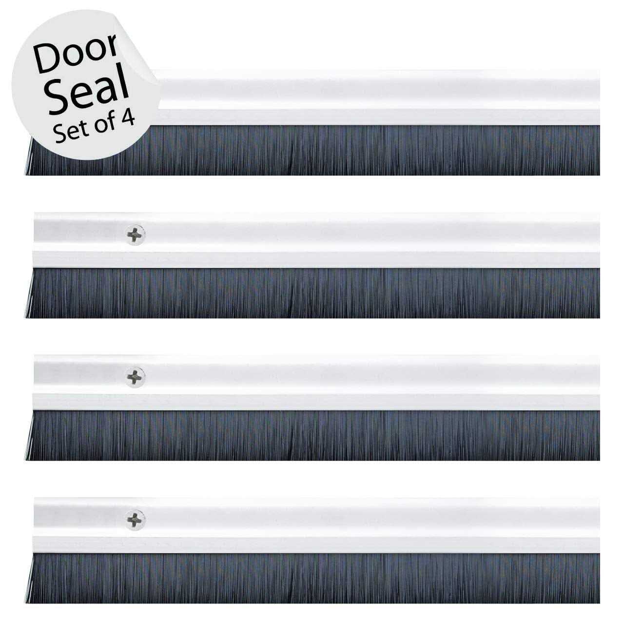 Deco Window Door Seal Draft Stopper Weather Stripping Sound Blocker with Aluminium Plate & Nylon Brush Door Sweep - Inhomebuy