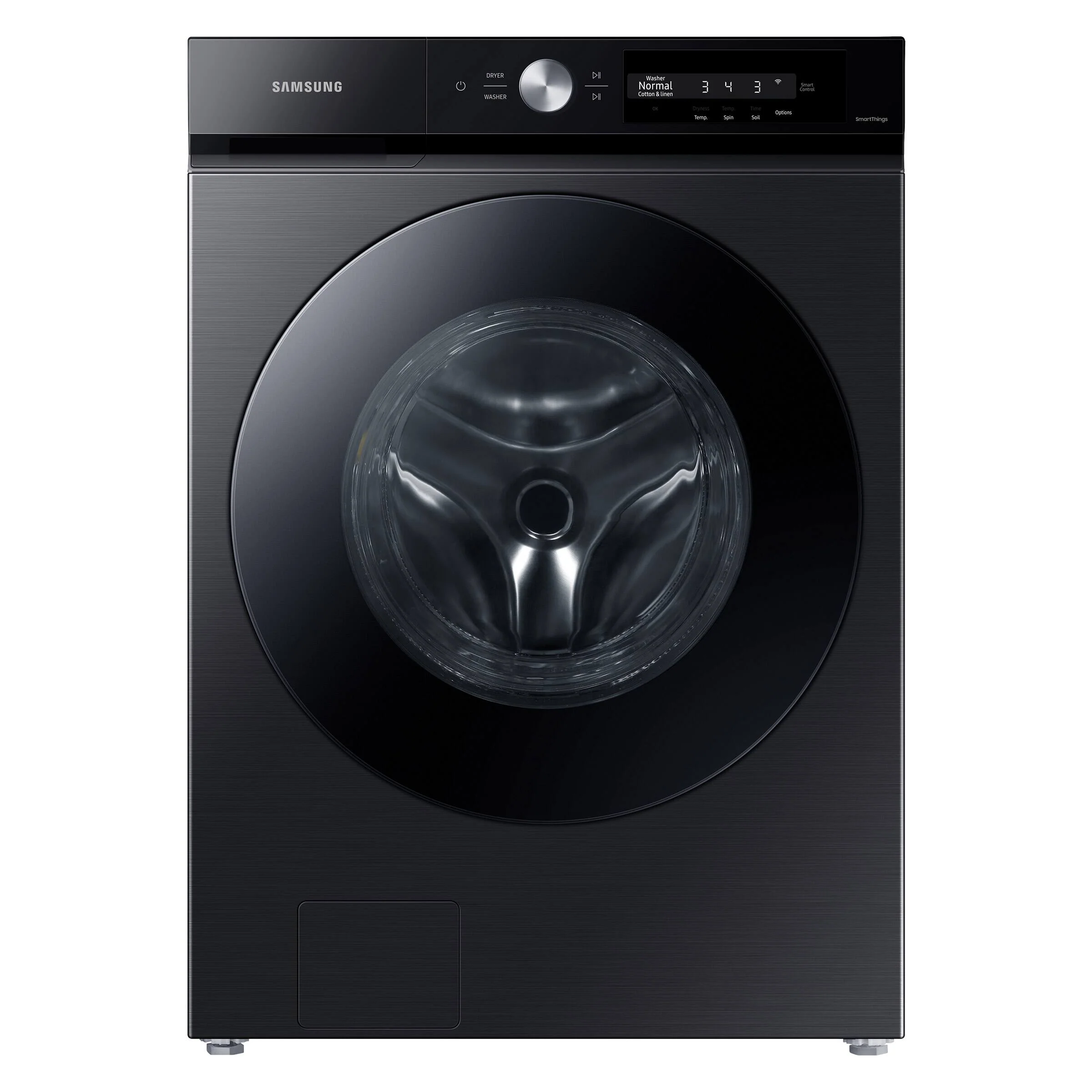 SAMSUNG BESPOKE 27 IN. 5.3 CU. FT. BLACK STAINLESS STEEL FRONT LOAD WASHER WITH SUPERSPEED FEATURE - - Inhomebuy