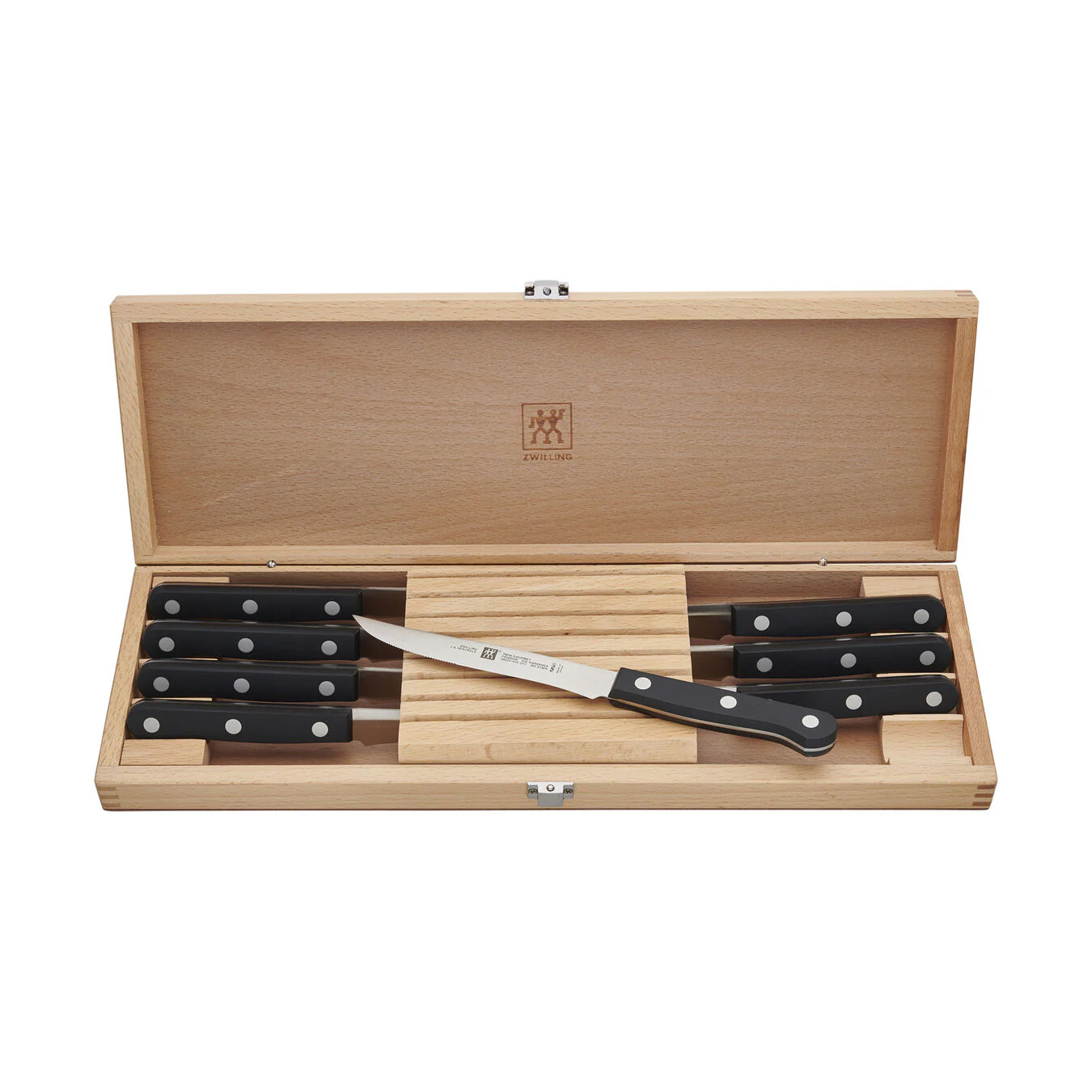 ZWILLING TWIN Gourmet 8pc Steak Knife Set with Wood Presentation Case - Inhomebuy