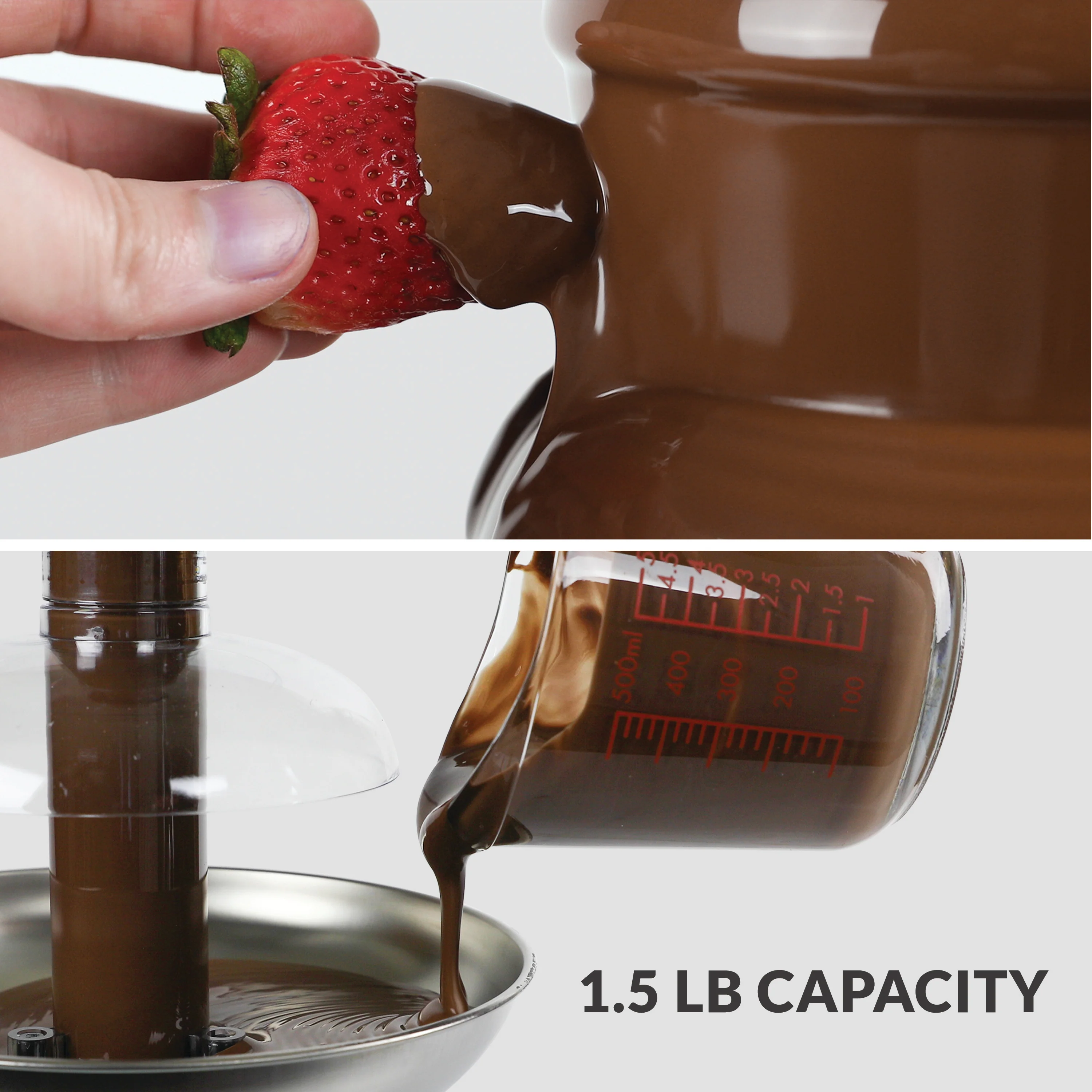 3-Tier Chocolate Fondue Fountain, Pink - Inhomebuy