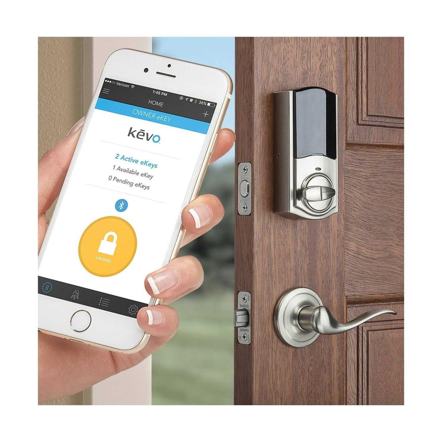 Kwikset Kevo 2nd Gen Touch-to-Open Bluetooth Smart Lock - Inhomebuy