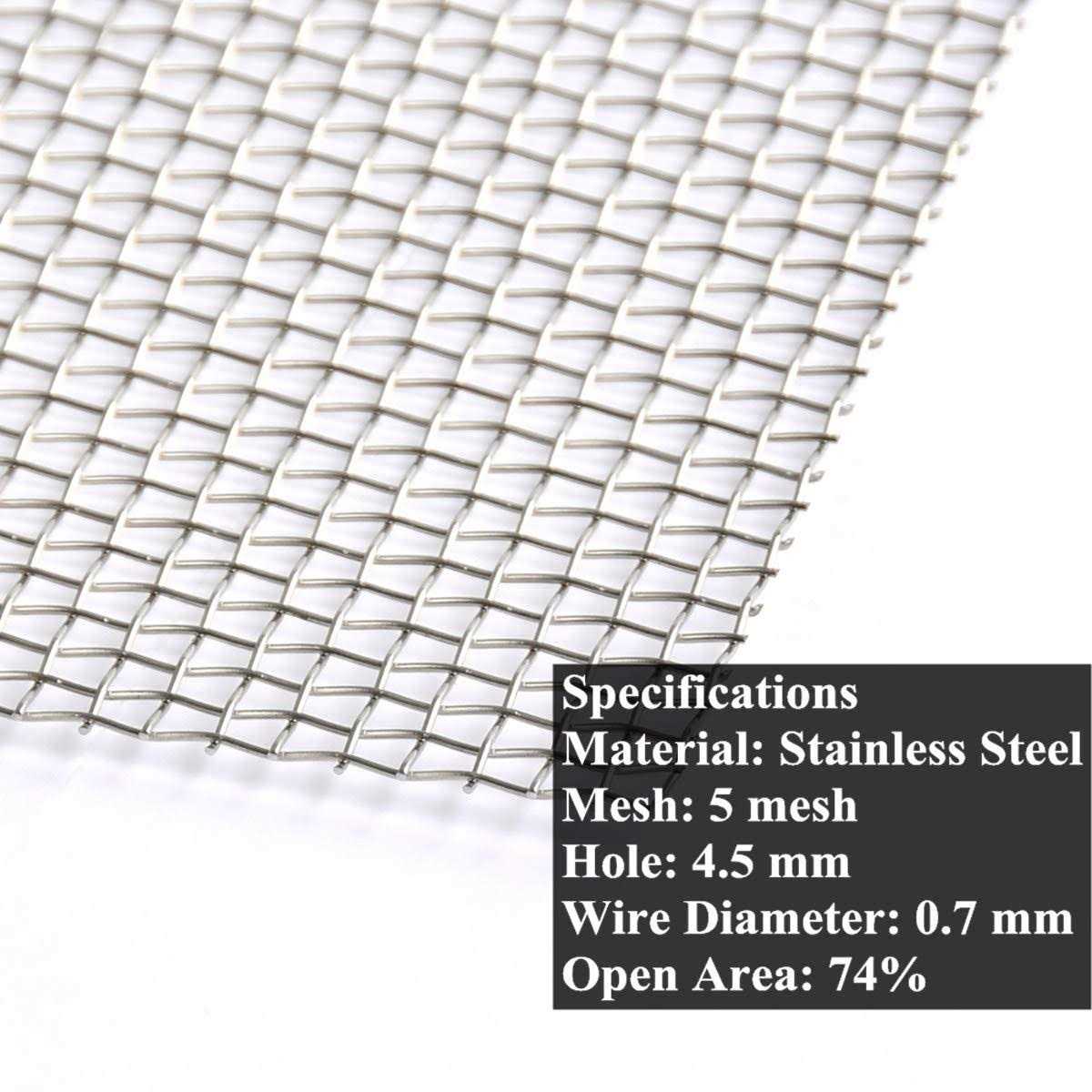 TIMESETL 304 Stainless Steel Woven Wire 5 Mesh - Inhomebuy