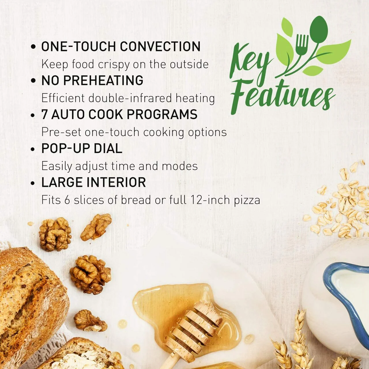 Panasonic 0.9 cu.ft. Instant Heat Convection Toaster Oven with Double Infrared and Metal Heater | NBG251 - Inhomebuy