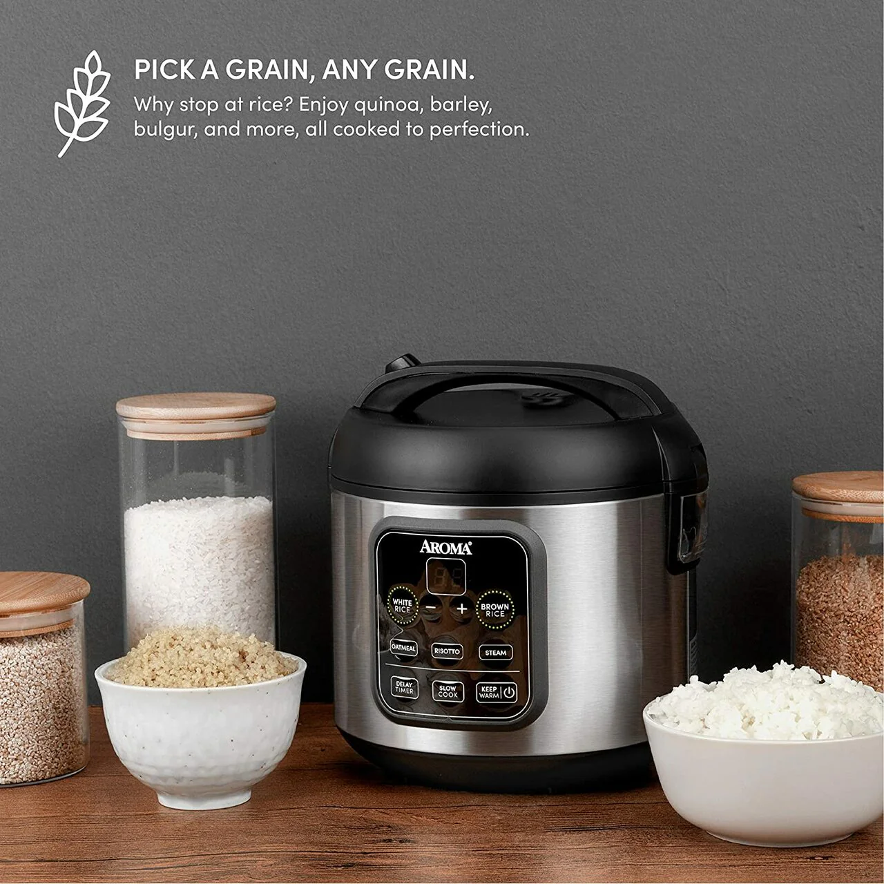 Aroma Rice Cooker 4 Cups, s/s, Digital | ARC-994SB - Inhomebuy