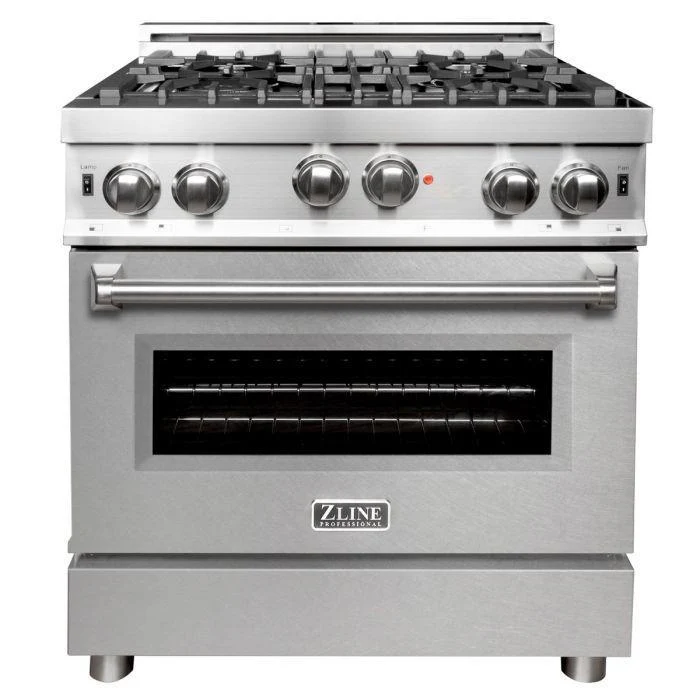 ZLINE 30 in. Professional Gas on Gas Range in Stainless Steel with DuraSnow® Stainless Door, RG-SN-30 - Inhomebuy