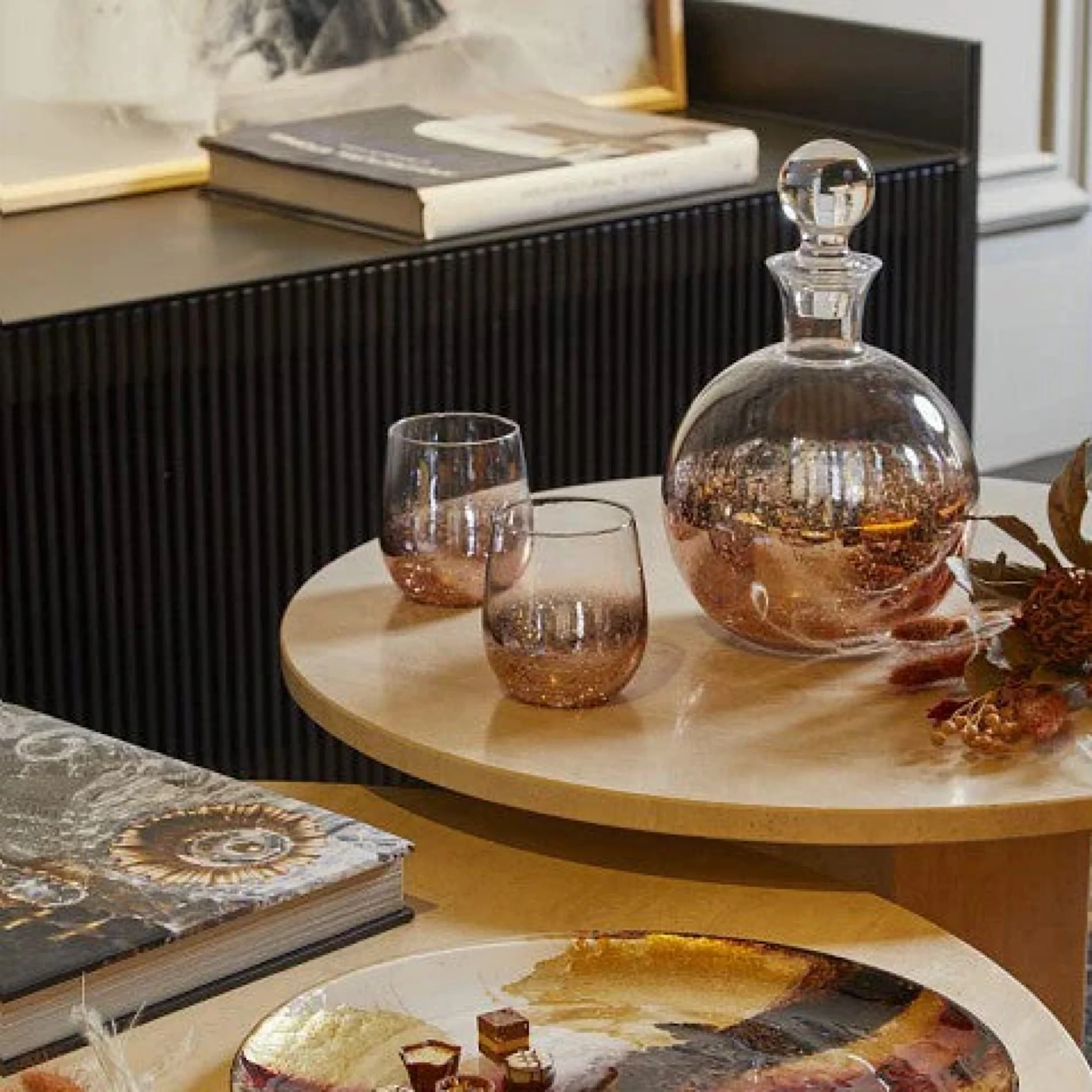 Set of 6 Glasses D.8.5x9.5cm/h Greta Bronzo - Inhomebuy