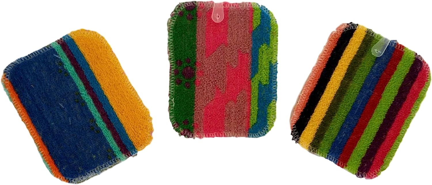 World's Best Flat Pot Scrubbers 3-Pack (Assorted Design) | ITEM V-3 - Inhomebuy