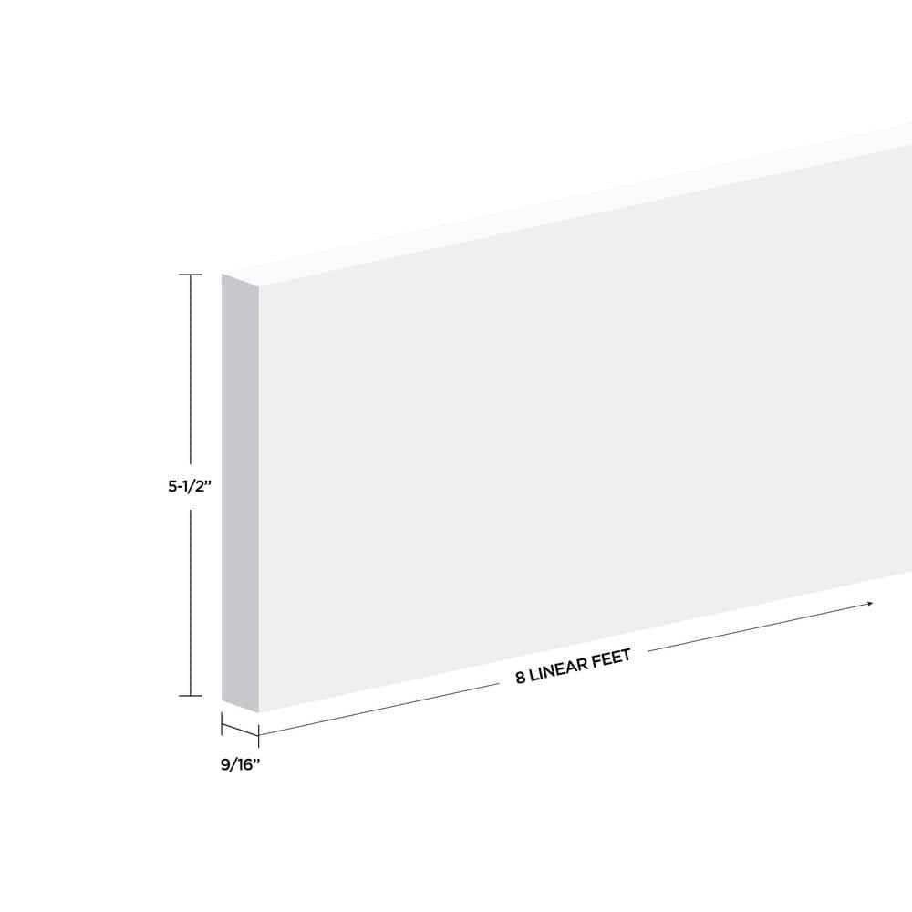 MTRIM Baseboard Prepainted 9/16 in. Height x 5.25 in. Width x Length - Inhomebuy
