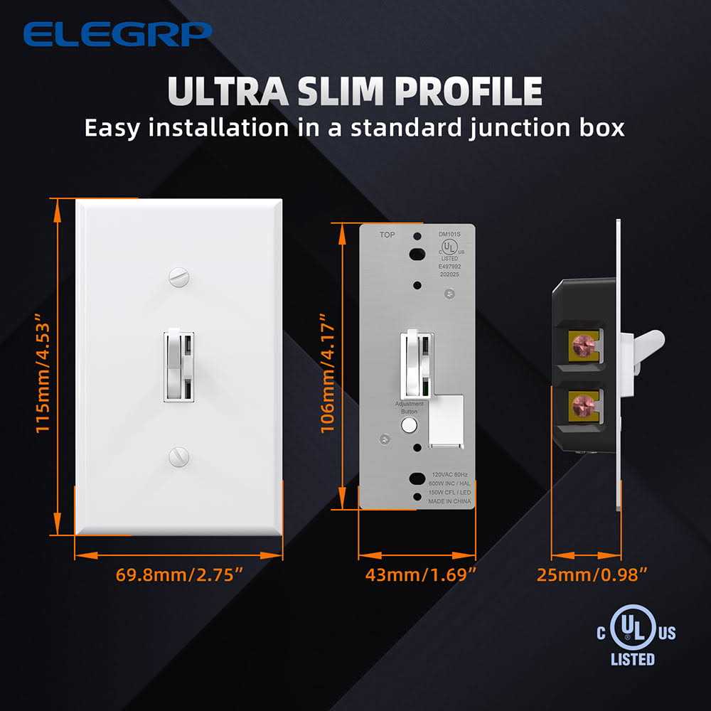 ELEGRP Slide Dimmer Switch for Dimmable LED,CFL,Incandescent Bulbs,Single Pole/ 3-Way - Inhomebuy
