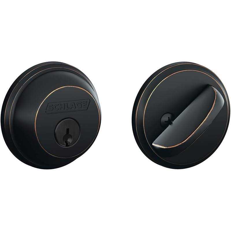 Single Cylinder Deadbolt Schlage Aged Bronze - Inhomebuy
