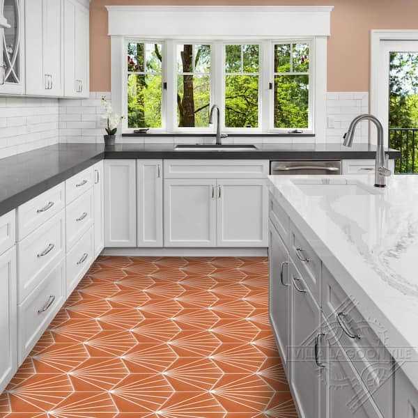 Villa Lagoon Tile Spark C 8 in. x 9 in. Cement Handmade Floor and Wall Tile LH-SPAR3-S - Inhomebuy