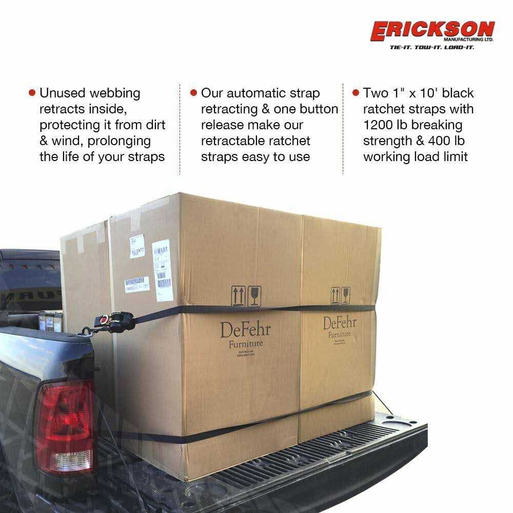 Erickson Retractable Ratchet Tie-Down Straps 34415 - Inhomebuy