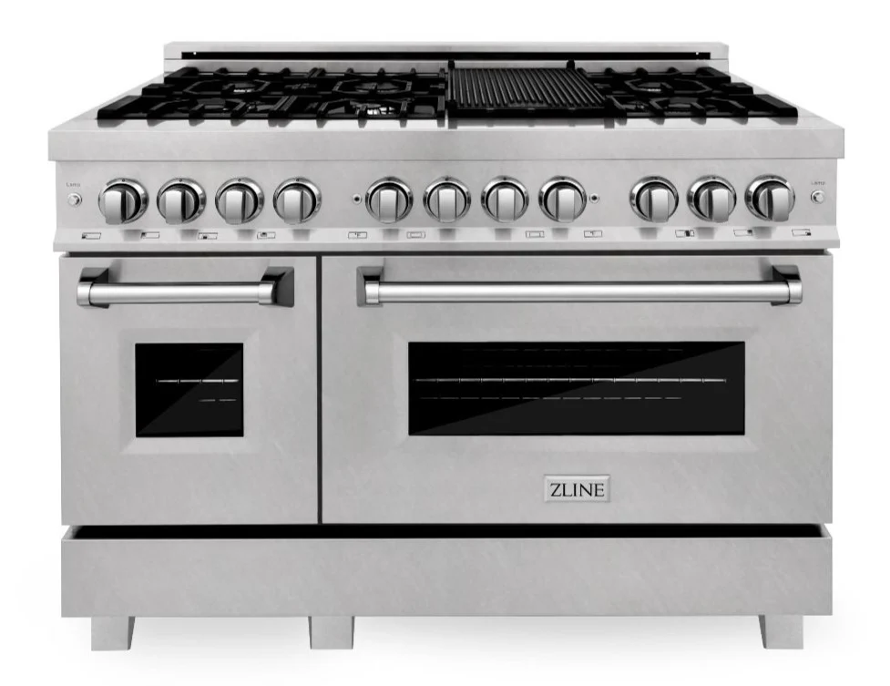 ZLINE 48 in. Professional Gas Burner/Electric Oven in DuraSnow® Stainless with 6.0 cu.ft. Oven, RAS-SN-48 - Inhomebuy