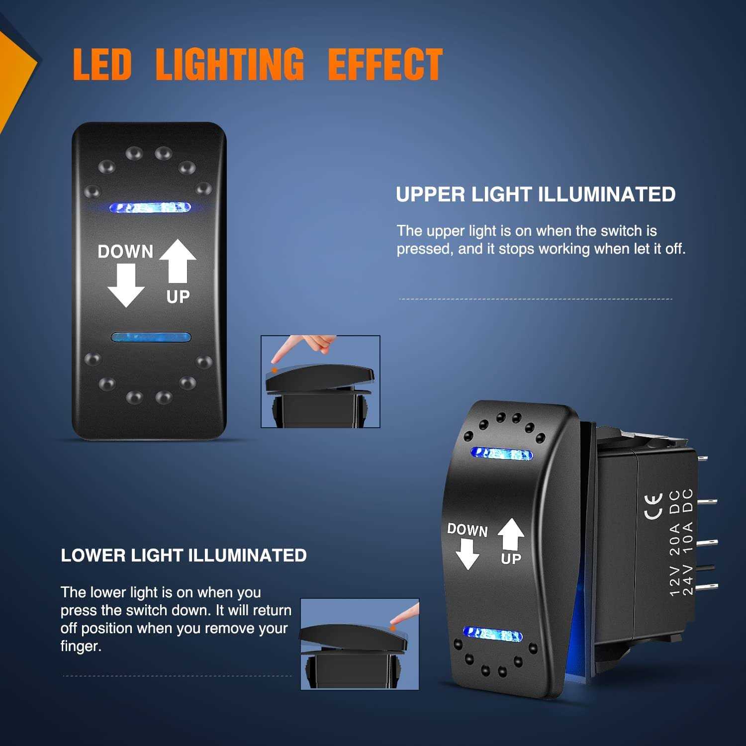 Nilight 90101E 5Gang Multi-Function 5 Gang Rocker Dual USB Charger + Digital Volmeter +12v Outlet Pre-Wired Switch Panel with Circuit Breakers for RV - Inhomebuy