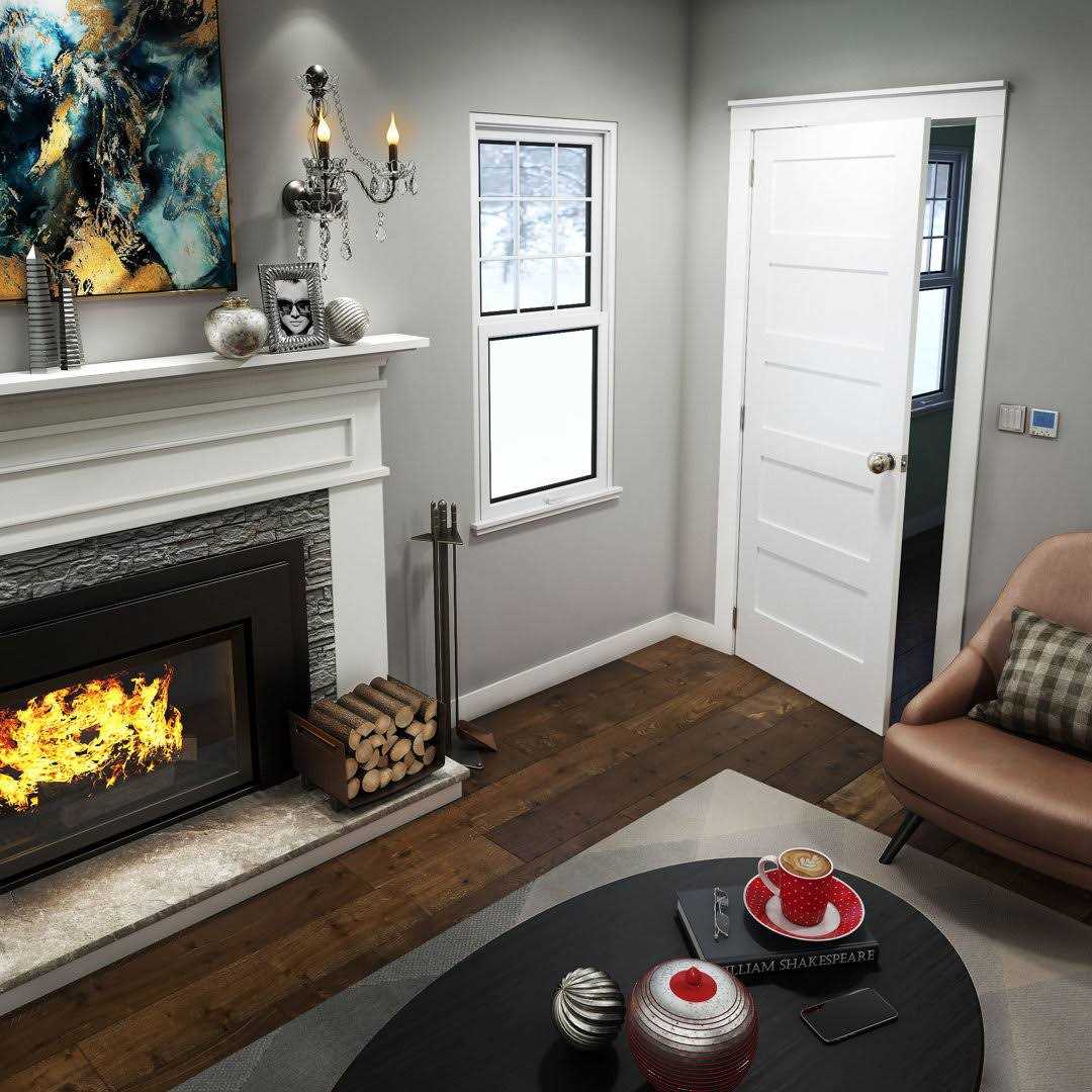 EightDoors 80 in. x 1-3/8 in. Shaker White Primed 3-Panel Equal Solid Core Wood Interior Door Slab - Inhomebuy