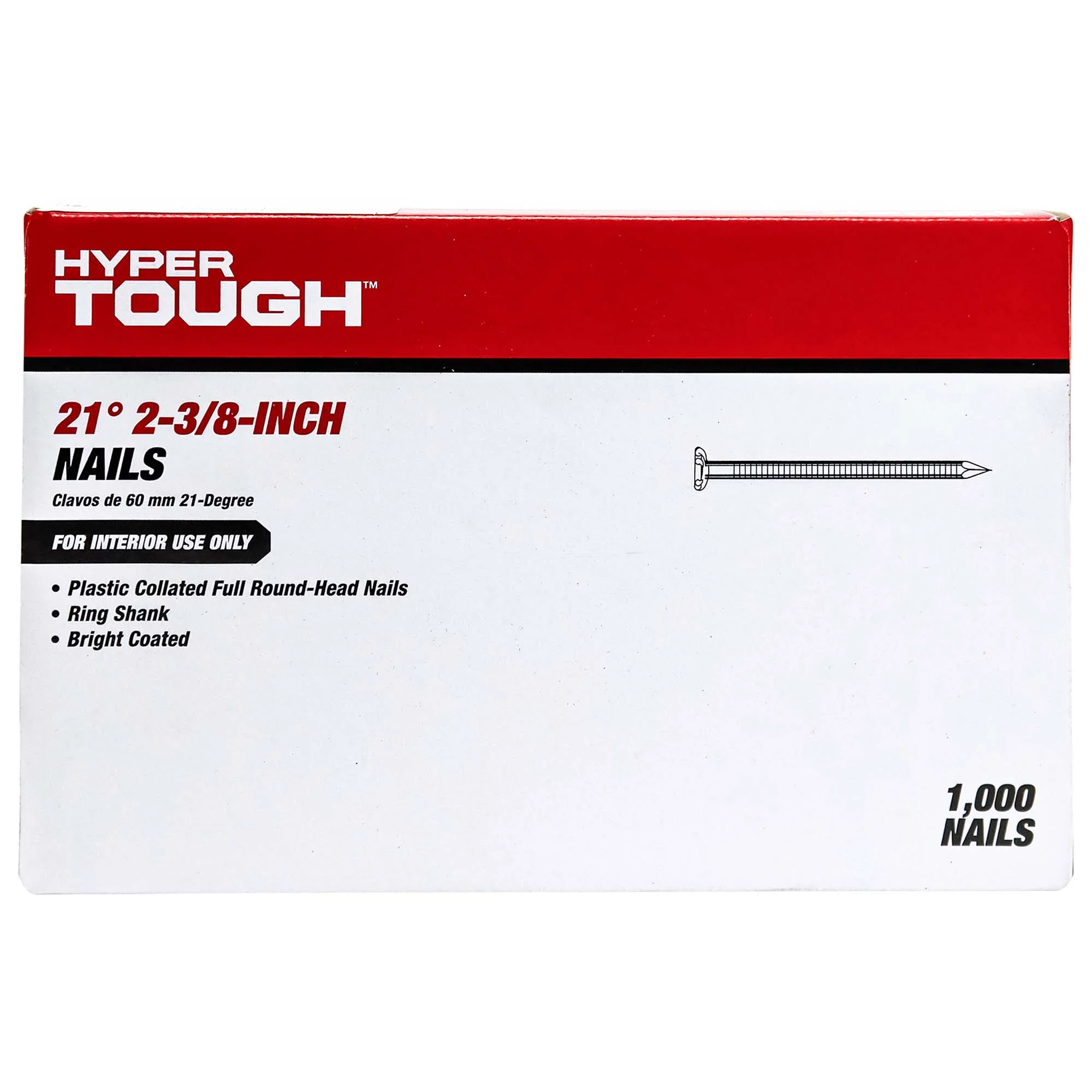 Hyper Tough 2-3/8 in. 21-Degree Framing Nails (1000-Count) - Inhomebuy