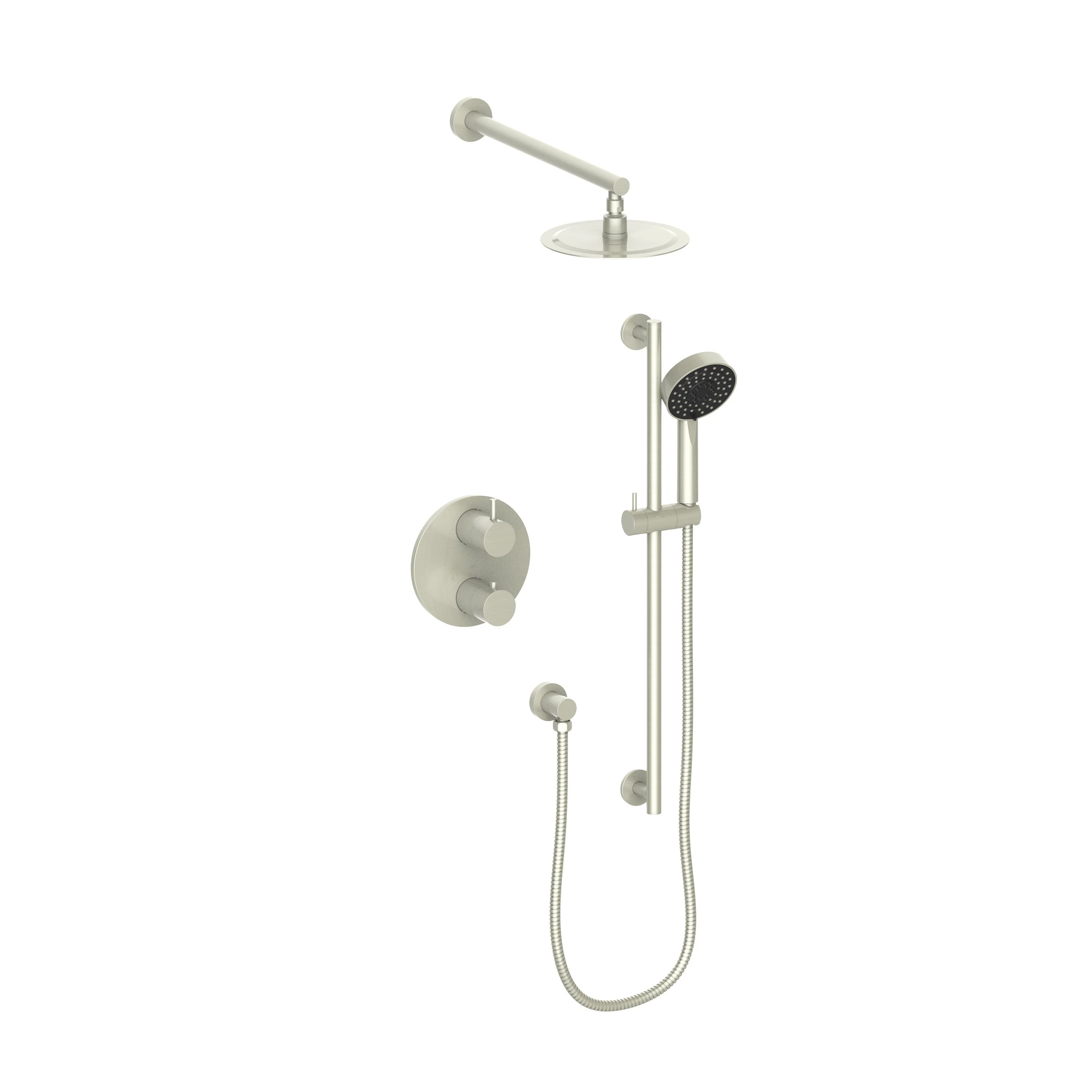 ZLINE Emerald Bay Thermostatic Shower System in Brushed Nickel, EMBY-SHS-T2-BN - Inhomebuy