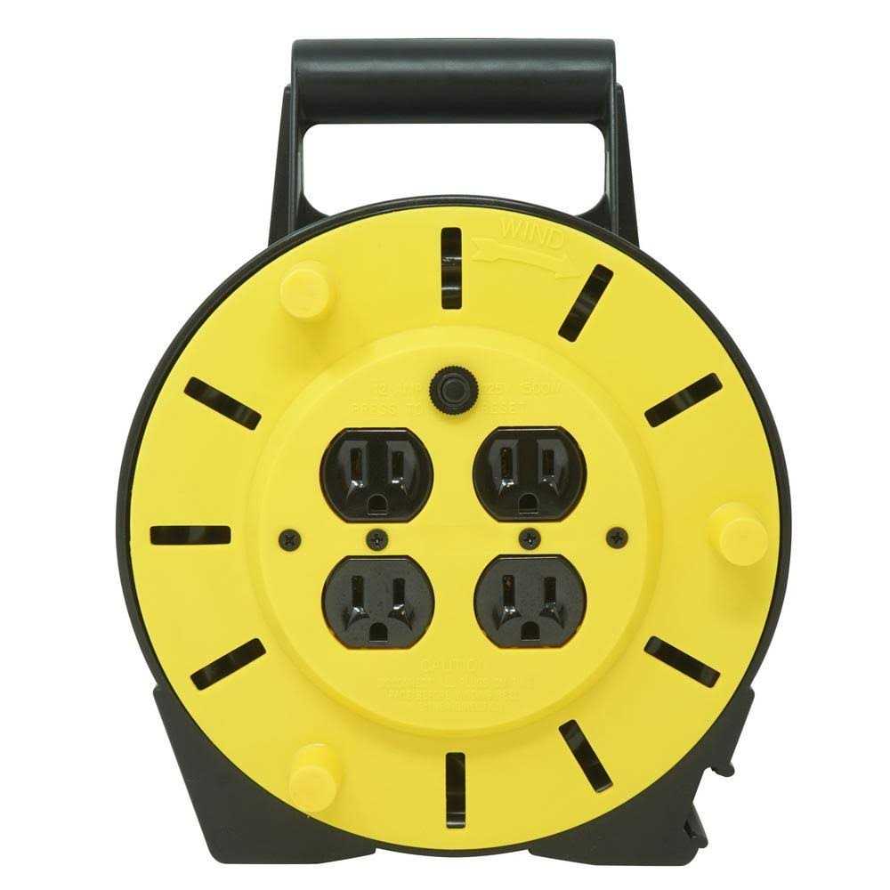 Woods 22849 Metal Extension Cord Reel Stand In Black - Inhomebuy