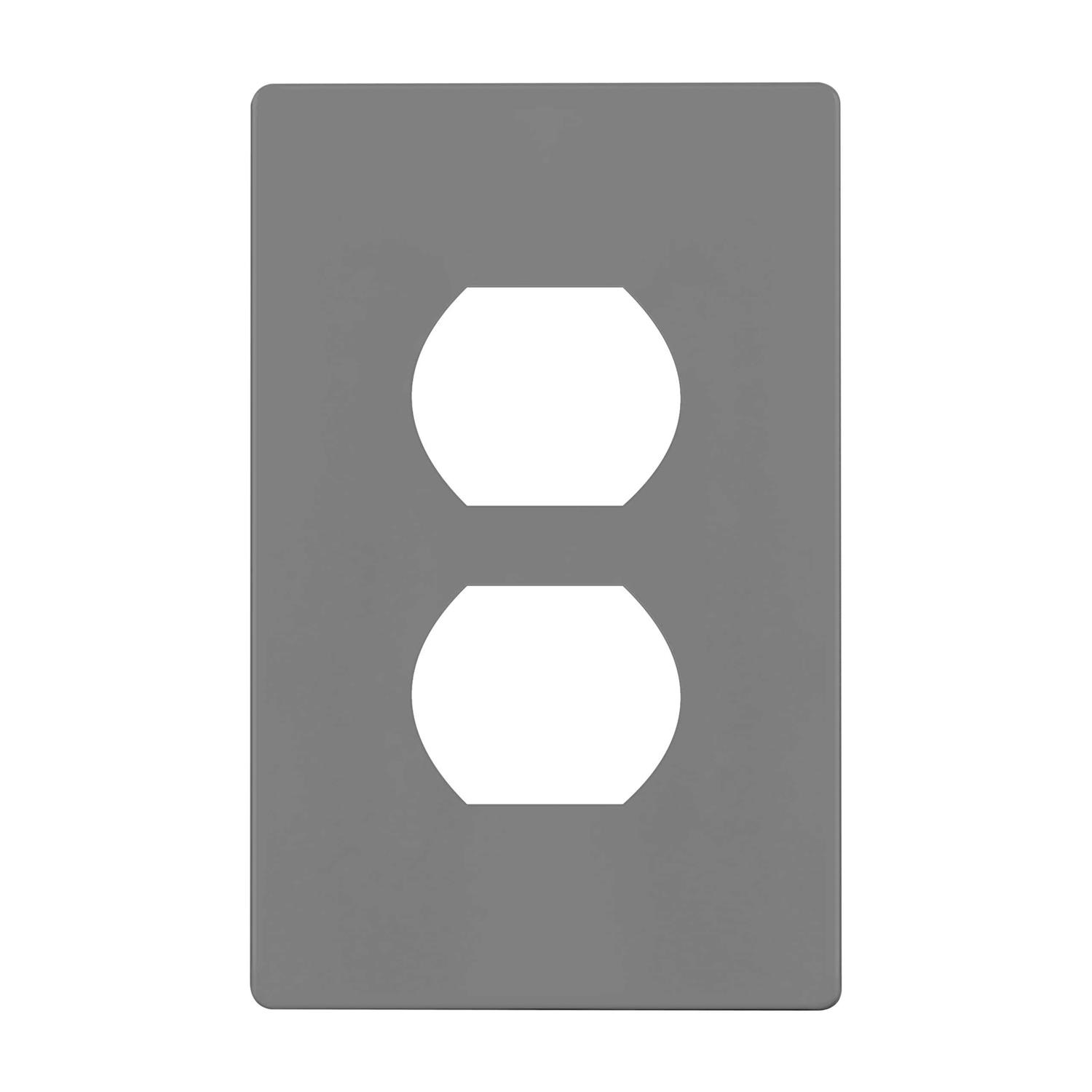 Enerlites Duplex Outlet Receptacle Cover Screwless Wall Plate - Inhomebuy