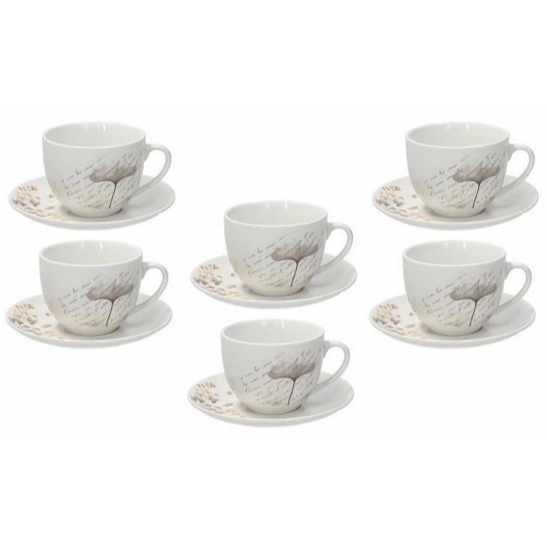 Madison Poesia Tea Cup & Saucer Set 6 - Inhomebuy