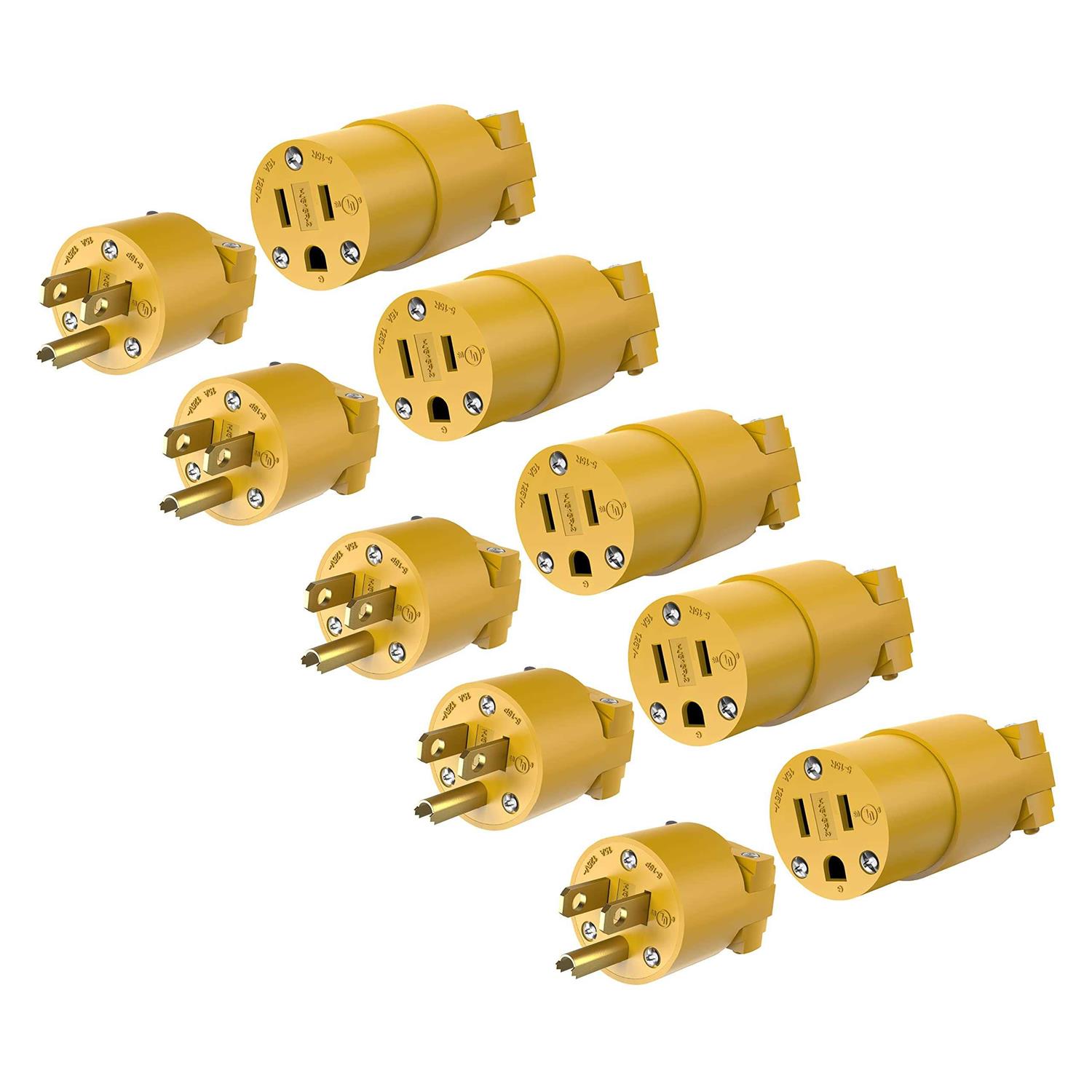 Enerlites Electrical Replacement Plug Connector Set, Extension Cord Ends Male and Female - Inhomebuy