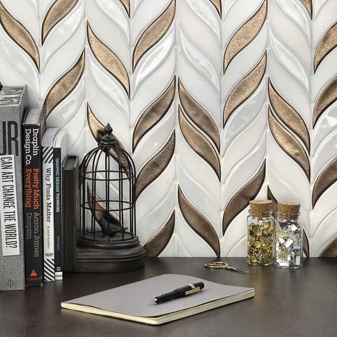 Delphi Sprig 2×22 x 3×22 Ceramic Mosaic Tile Ivy Hill Tile - Inhomebuy