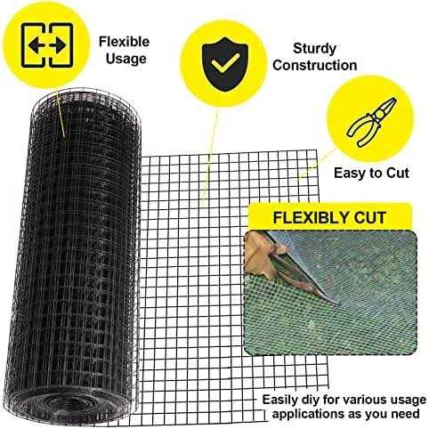 forimo 50′ Hardware Cloth Gauge Black Vinyl Coated Welded Fence Mesh for Home and Garden Fence and Home Improvement Project - Inhomebuy