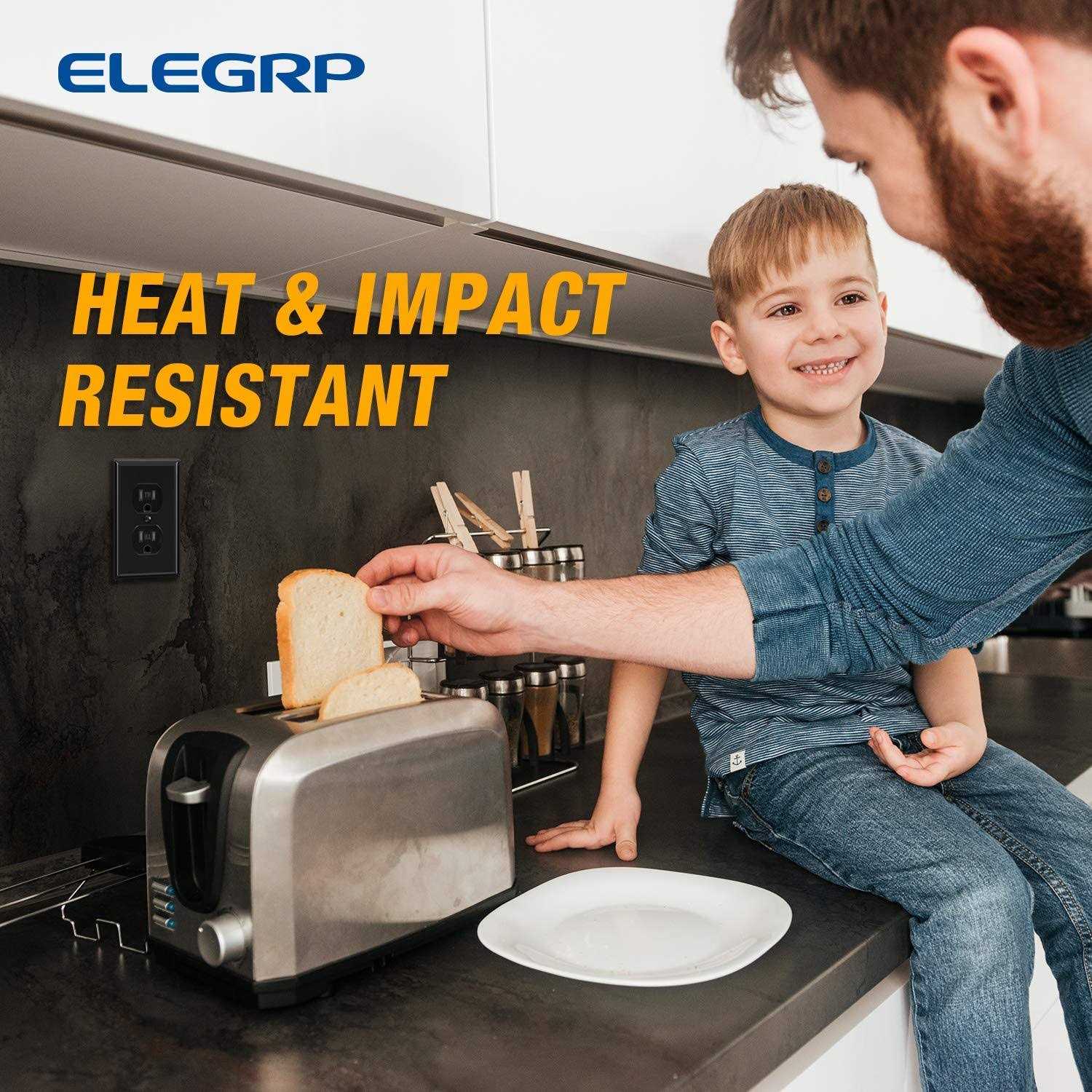 ELEGRP Decorator Wall Receptacle Outlet Tamper Resistant 15 Amp Standard Electrical Wall Outlet - Inhomebuy