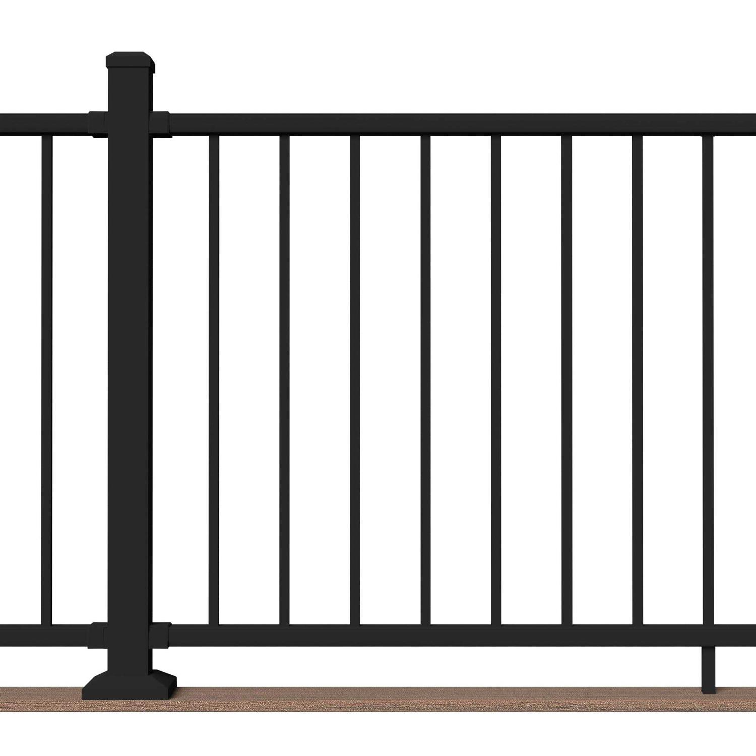 Deckorators Pre-assembled 6-ft x 2.25-in x 3-ft Textured White Aluminum Deck Rail Kit 346951 - Inhomebuy