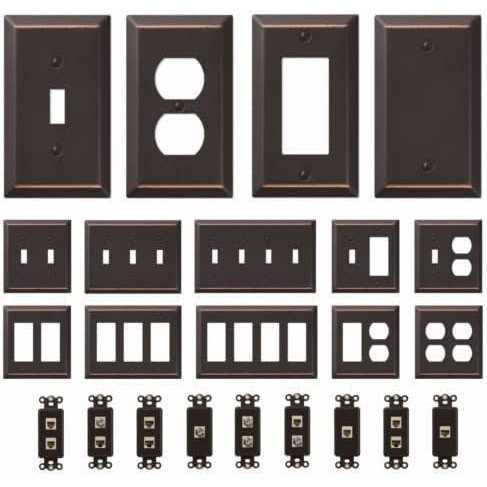 Oil Rubbed Bronze Wall Switch Plate Outlet Cover Toggle Rocker GFI Duplex Outlet - Inhomebuy