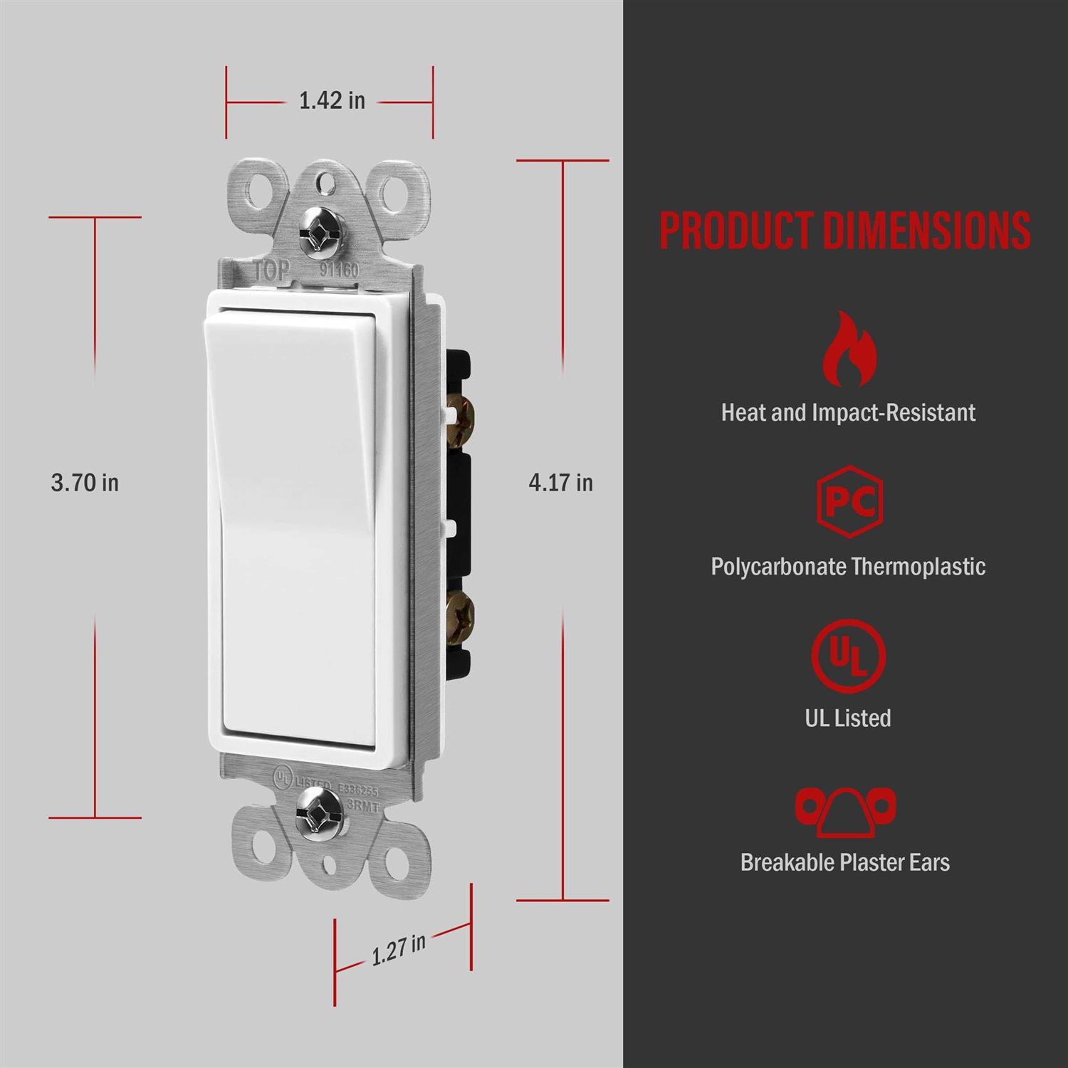 Enerlites 880121-W 2-Gang One Blank - Inhomebuy