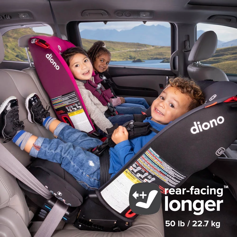 Diono Radian 3R All-in-One Convertible Car Seat, Slim Fit 3 Across, Black Jet - Inhomebuy