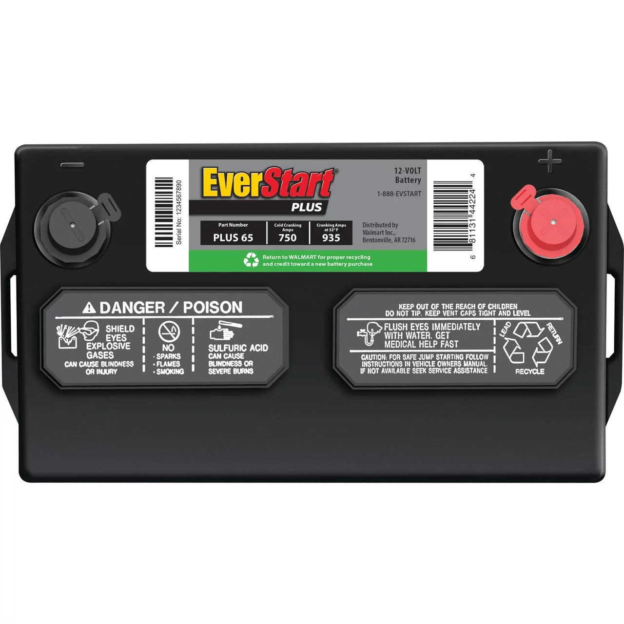 EverStart Plus Lead Acid Automotive Battery, Group Size 65 12 Volt, 750 CCA - Inhomebuy