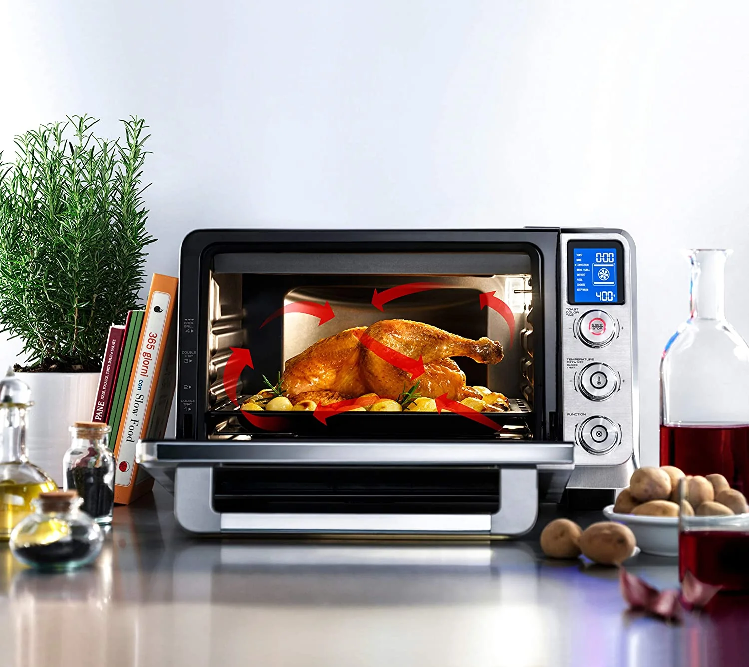 DeLonghi Livenza Convection Oven, 0.8 cu.ft, digital controls, s/s | EO241150M - Inhomebuy