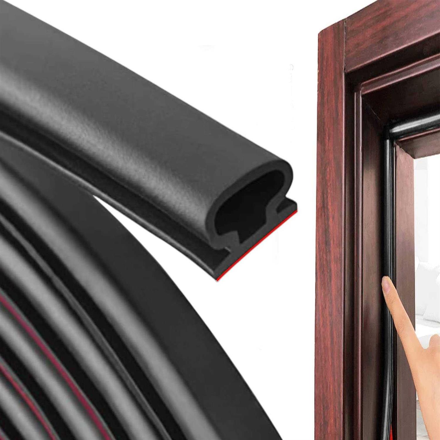 Weather Stripping Door Seal Strip,Self-Adhesive Rubber D-Shape Door Weather Stripping Sealers for Door Frame Window Insulation Large Gap - Inhomebuy