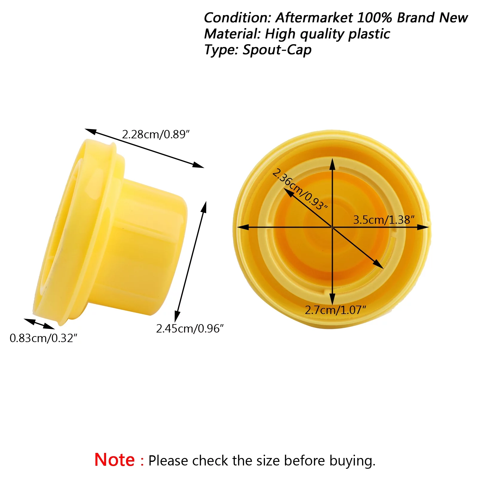 10x Replacement YELLOW SPOUT CAP Top For BLITZ Fuel GAS CAN 900302 900092 900094 - Inhomebuy