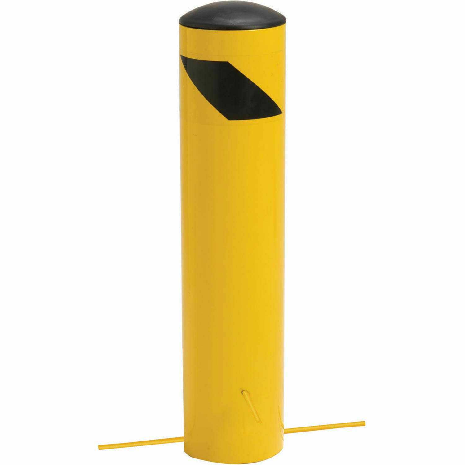 Global Industrial Steel Bollard W/Removable Plastic Cap & Chain Slots For Underground - Inhomebuy