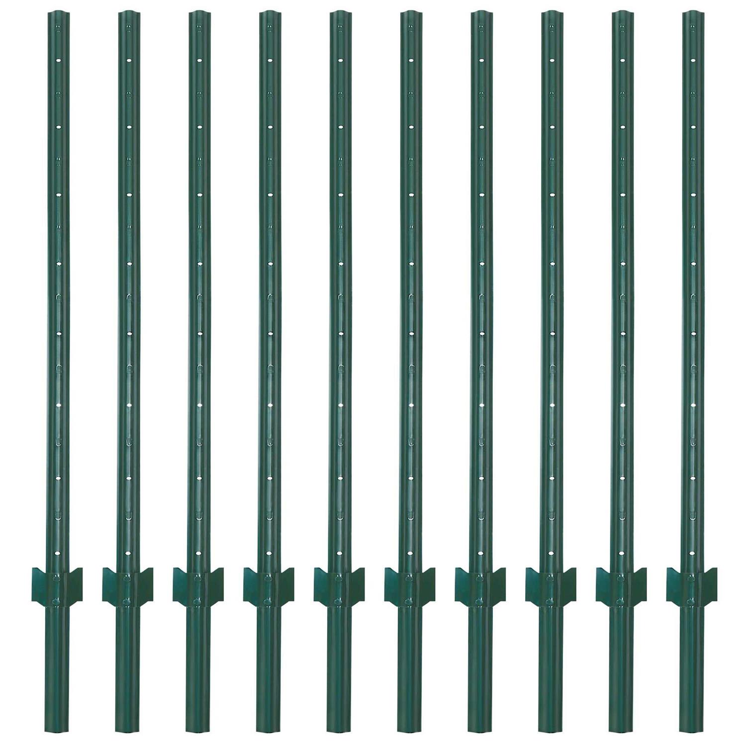 LADECH 3-4-5-6-7 Feet Sturdy Duty Metal Fence Post – Garden U Post for Fencing - Inhomebuy